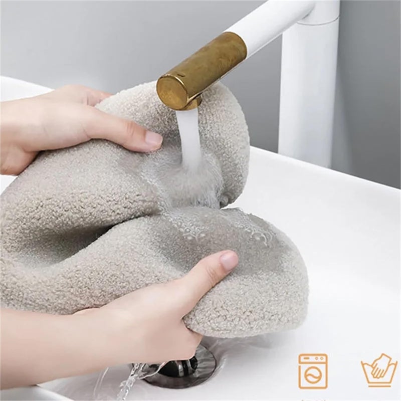 Flexible 4pcs Bathroom Toilet Seat Closestool Washable Soft Winter Warmer Mat Pad Cushion O-Shape seat Bidet Covers(A) - Image 3