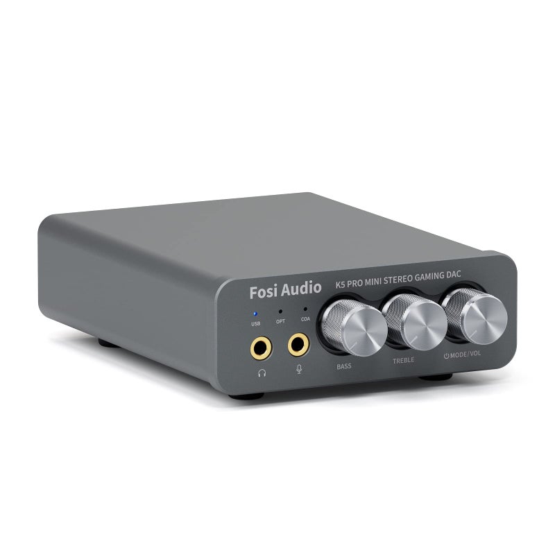 Fosi Audio K5 Pro Gaming DAC Headphone Amplifier Mini HiFi Stereo DigitaltoAnalog Audio Converter USB Type COpticalCoaxial to RCA35MM AUX for PS5PCMACComputer - Image 2
