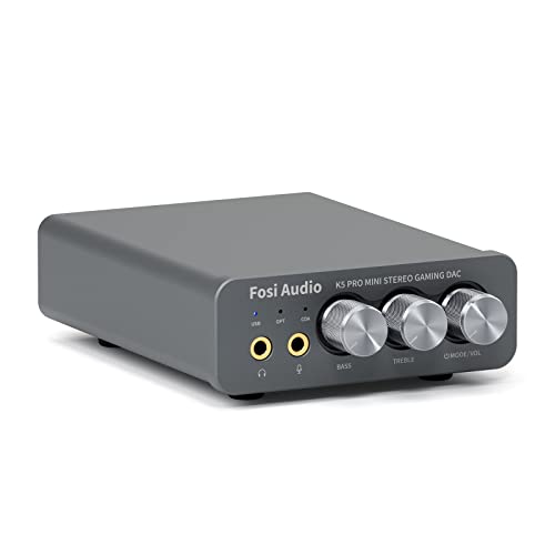 Fosi Audio K5 Pro Gaming DAC Headphone Amplifier Mini HiFi Stereo DigitaltoAnalog Audio Converter USB Type COpticalCoaxial to RCA35MM AUX for PS5PCMACComputer - Image 1