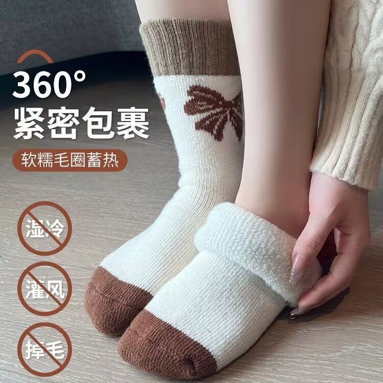Thick Warm Woolen Socks Women Autumn Winter Stripes