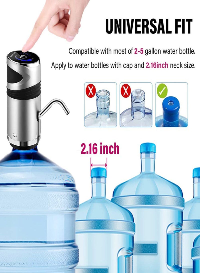 YQbest Water Dispenser, 5 Gallon Smart Drinking Jug Pump Electric Touch Screen Automatic Dispenser Switch with Child Lock for Camping Kitchen Office Kitchen, Workshop - Image 2