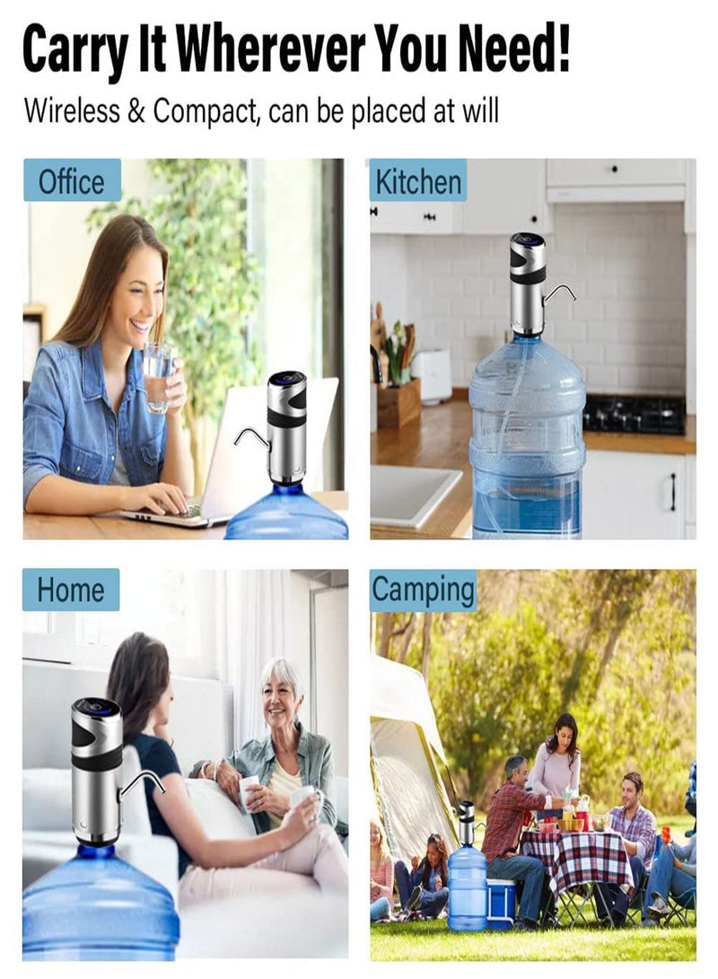 YQbest Water Dispenser, 5 Gallon Smart Drinking Jug Pump Electric Touch Screen Automatic Dispenser Switch with Child Lock for Camping Kitchen Office Kitchen, Workshop - Image 4