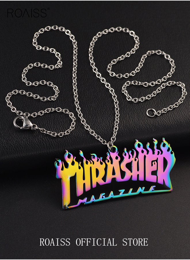 Colorful Flame Letter Necklace Style Titanium Steel  Pendant Hip-Hop Men's Pearl Chain Retro Pendant Alloy Jewelry Stainless Steel Necklace - pzsku/Z1D7A6D31AD57495D3B8BZ/45/_/1729653894/5956b876-0b3f-48d8-b5c9-09dc068ad3b6