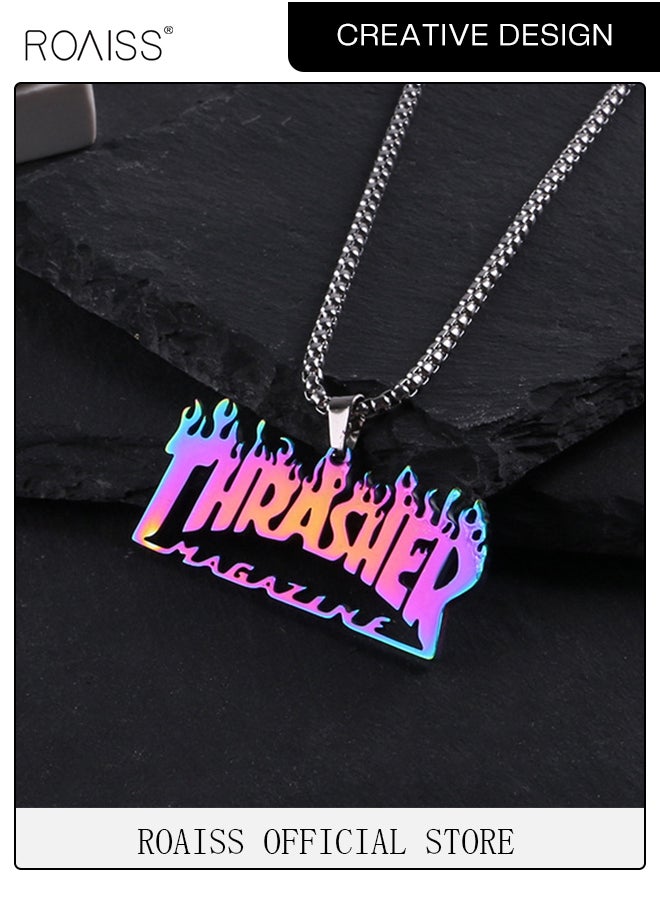 Colorful Flame Letter Necklace Style Titanium Steel  Pendant Hip-Hop Men's Pearl Chain Retro Pendant Alloy Jewelry Stainless Steel Necklace - pzsku/Z1D7A6D31AD57495D3B8BZ/45/_/1729653895/69781ad9-3183-4e2f-8943-d19946d08531