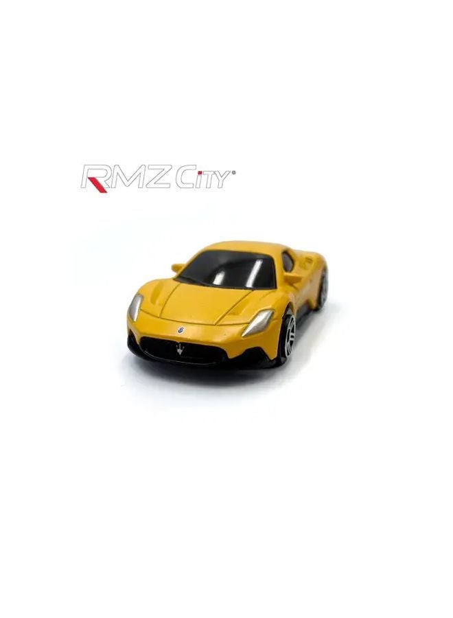 Maserati MC20 Matte Yellow Alloy Mini Car Model Push Operated Collectible Toy - Image 1