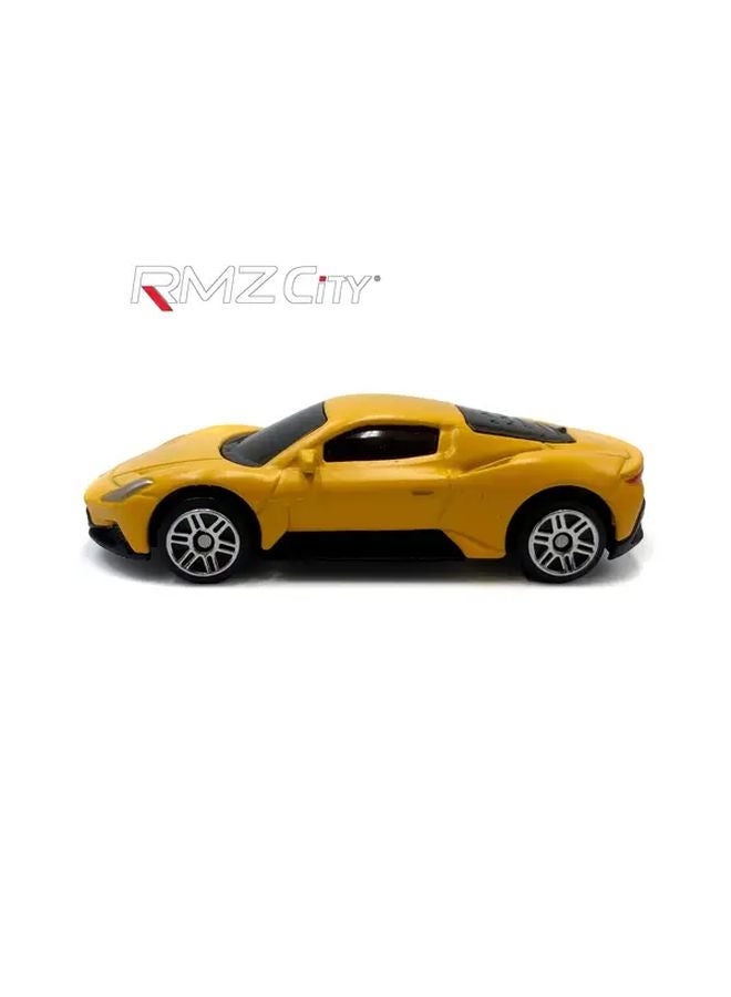 Maserati MC20 Matte Yellow Alloy Mini Car Model Push Operated Collectible Toy - Image 3