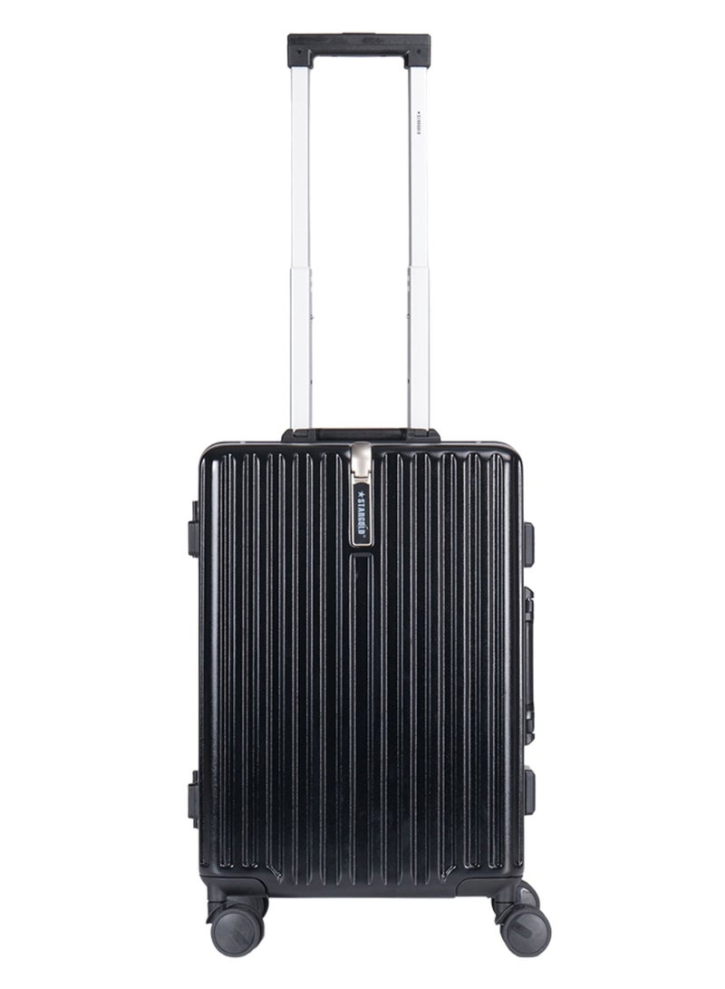 ستارجولد حقيبة الأمتعة TPC حقيبة جانبية صلبة مزودة بعجلات قابلة للدوران 360 درجة وحقيبة سفر قابلة للقفل باللون الأسود - Image 1
