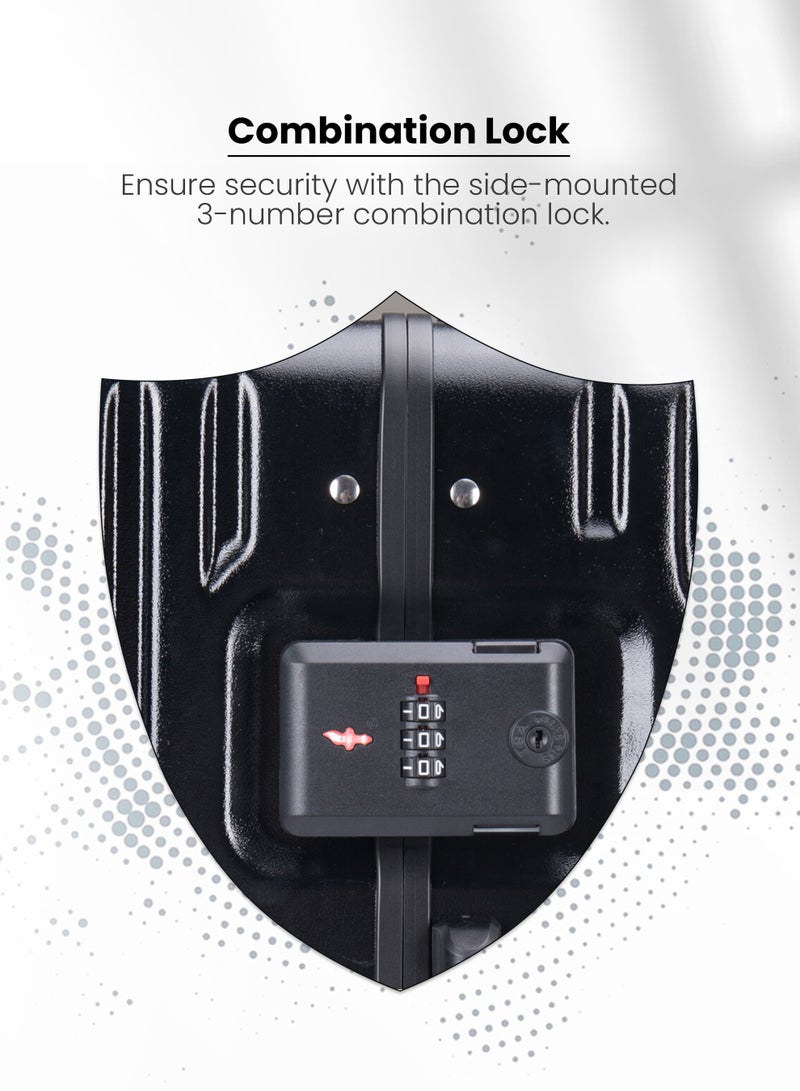 ستارجولد حقيبة الأمتعة TPC حقيبة جانبية صلبة مزودة بعجلات قابلة للدوران 360 درجة وحقيبة سفر قابلة للقفل باللون الأسود - Image 3