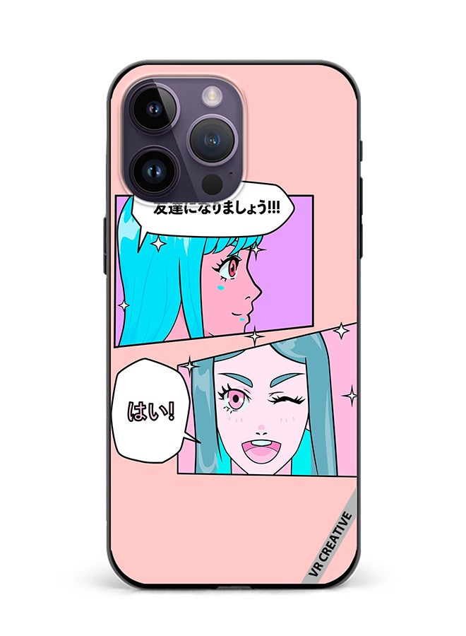 VR CREATIVE Protective Case Cover For Apple iPhone 16 Pro Max Cute Pastel Collage With Manga Comics Frames With Anime Characters Design Multicolour