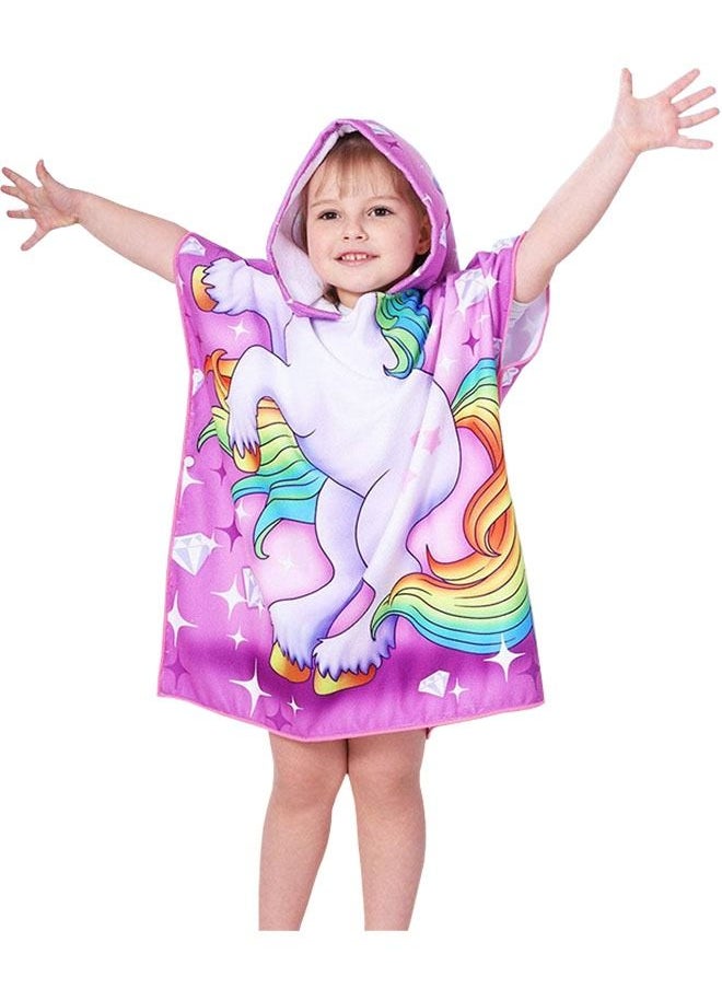 ZCM-HAPPY Kids Hooded Cape Bath Towel Microfiber Towel for Bathing  Swimming  - Image 1