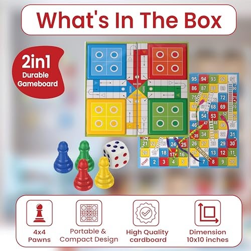 RATNA'S Classic Strategy Game Little Snakes and Ladders with Ludo 2 In 1 for Young Businessman (Multicolour),5 years and up - Image 2