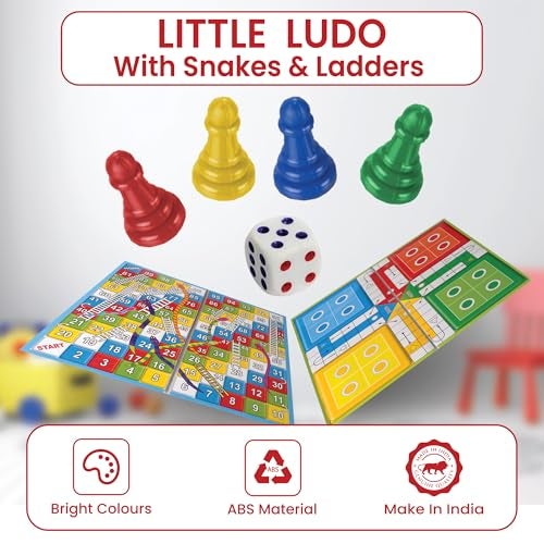 RATNA'S Classic Strategy Game Little Snakes and Ladders with Ludo 2 In 1 for Young Businessman (Multicolour),5 years and up - Image 3