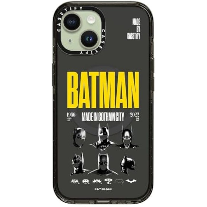 Casetify Impact iPhone 15 Case 【Batman Co-Lab / 4X Military Grade Drop Tested / 8.2ft Drop Protection/Compatible with Magsafe】 - Made in Gotham City - Clear Black - Image 3