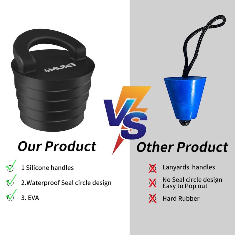 AMURS Kayak Scupper Plug Kit Scupper Plugs Drain Holes Stopper with Silicone Handle Universal Kayak Plugs for sit on top of Kayak Canoe Boat - Image 4