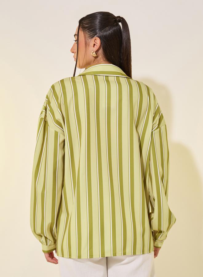 Take Two Striped Spread Collar Shirt  - Image 5