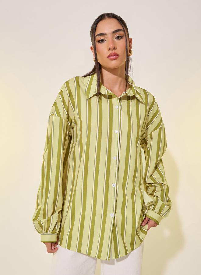 Take Two Striped Spread Collar Shirt  - Image 3
