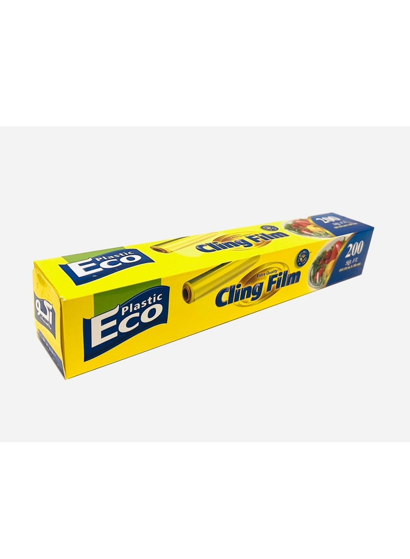 ECO Plastic Cling Film Food Wrap Clear 200 SQ.FT size(61.93 mm × 30cm)  - Image 4