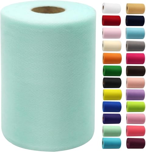 Filloxy Net Fabric Cloth for Multi Decoration, Parties, Festival, Costumes, Gift Packing, Party, Backdrop Material mandap, Pooja Background Ribbon Wedding Decoration, 58" Width (Aqua Green, 10 Meter) - Image 1