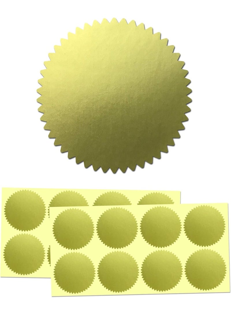TownStix 200 Pack, Gold Foil Seal Stickers for Certificates - 2" Diameter - Image 1