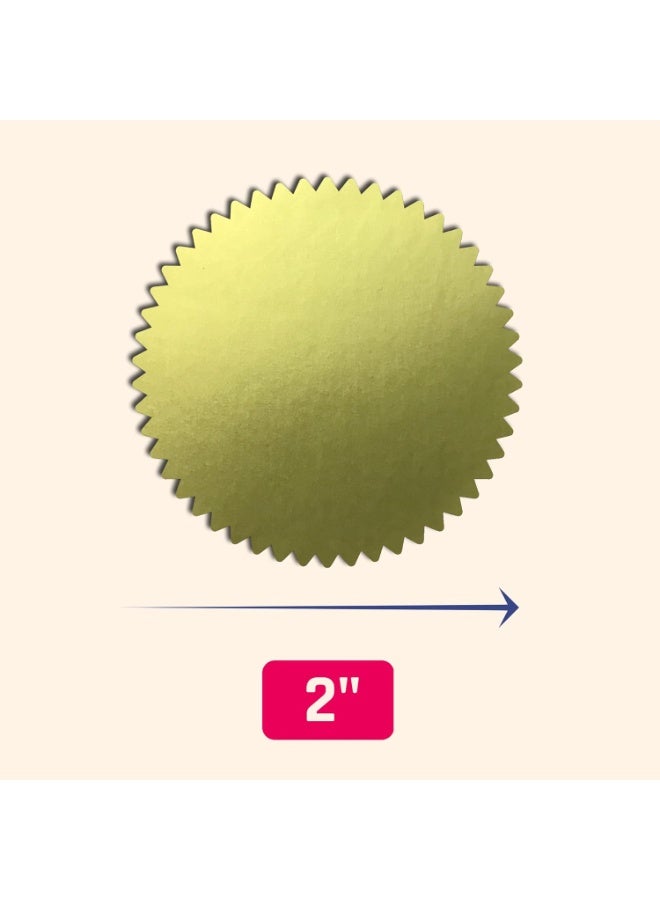 TownStix 200 Pack, Gold Foil Seal Stickers for Certificates - 2" Diameter - Image 2