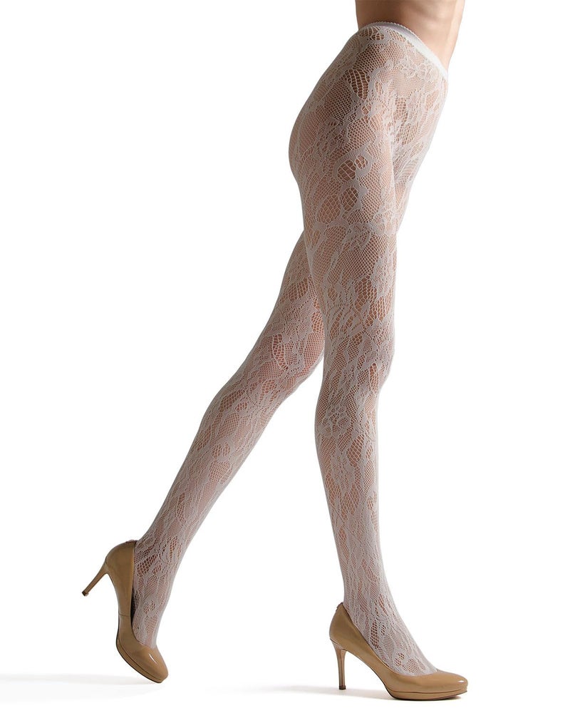Natori Women's Lace Cut Out Net Tights, 04565, Ivory, L - Image 2