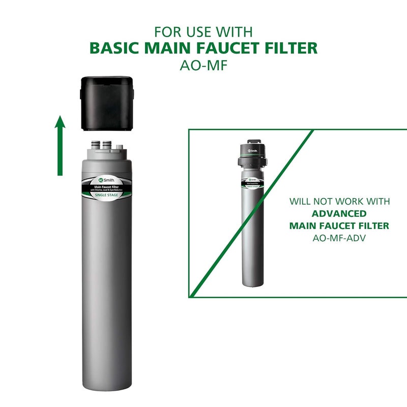 AO Smith Basic Direct Connect Under Sink Replacement Filter For AO-MF System - Carbon Block Filter Reduces Up To 99% Of 9 Harmful Contaminants - AO-MF-R - Image 2