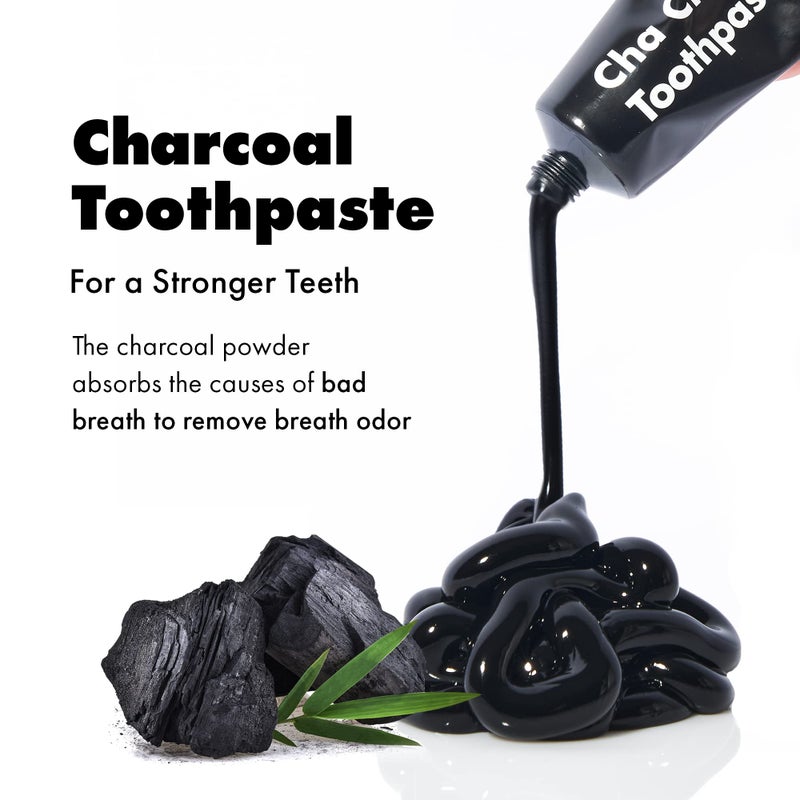 unpa [unpa.] Cha Cha Toothpaste : All-Natural Organic Charcoal Teeth Strengthening Toothpaste for Minty Fresh Breath, 100g - Image 3