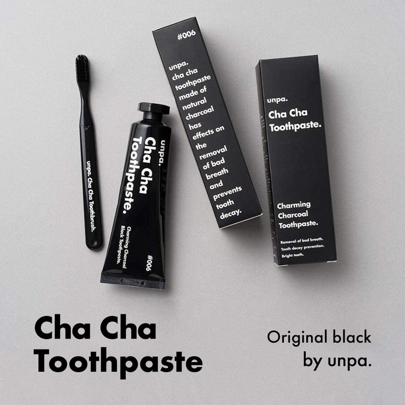 unpa [unpa.] Cha Cha Toothpaste : All-Natural Organic Charcoal Teeth Strengthening Toothpaste for Minty Fresh Breath, 100g - Image 2