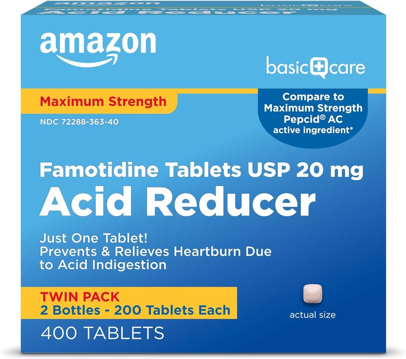 Care Maximum Strength Famotidine Tablets Acid Reducer for Heartburn Relief 20 mg 400 Count Pack - Image 1