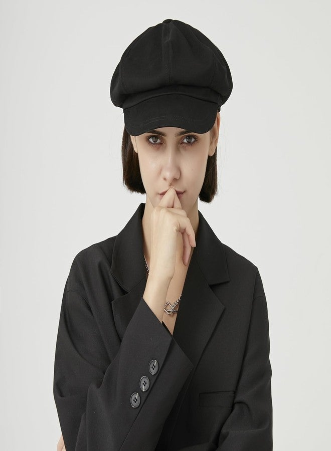 Gajaous Men's Newsboy Flat Cap Black - Image 5
