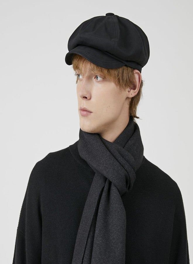 Gajaous Men's Newsboy Flat Cap Black - Image 2