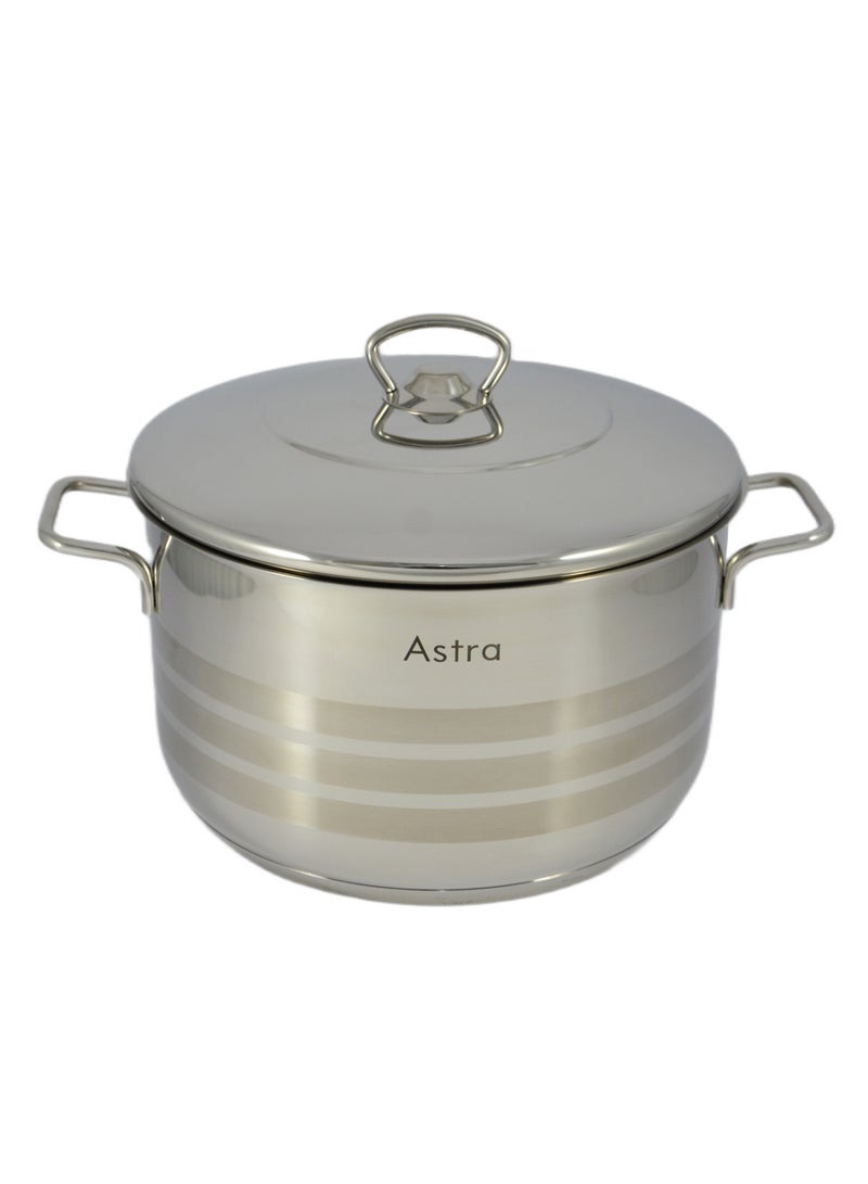 Astra Casserole - 8 Liter Capacity -18/10 Cr-Ni Stainless Steel 26X15Cm - Silver - Image 2