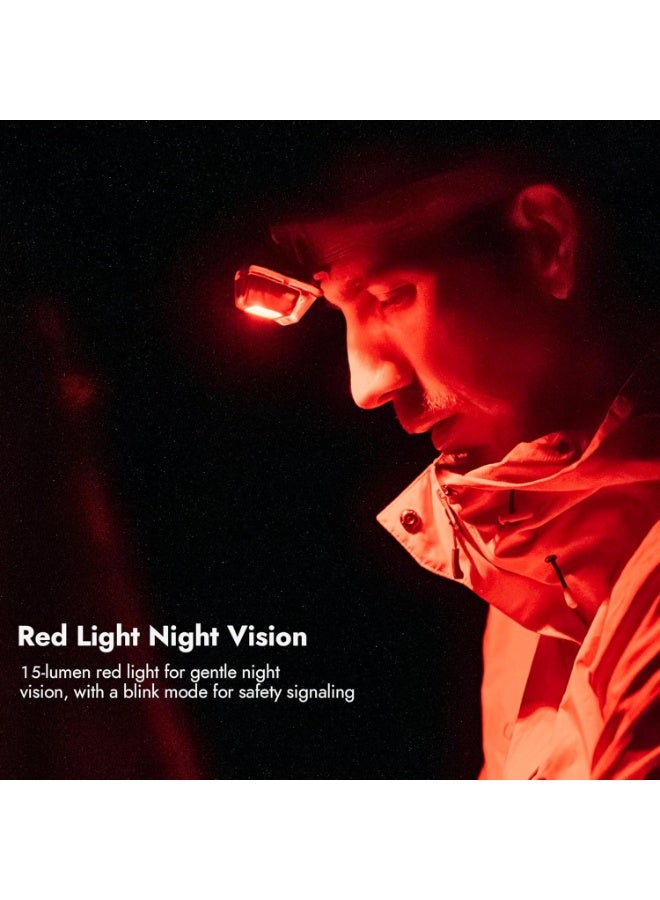 WUBEN H4 Headlamp Rechargeable, 800 Lumens Super Bright Head Torch, LED Head lamp 10 Modes with Red Light, IP68 Waterproof Head light With Motion Sensor, for Emergency, Camping, Fishing & Hiking - Image 2