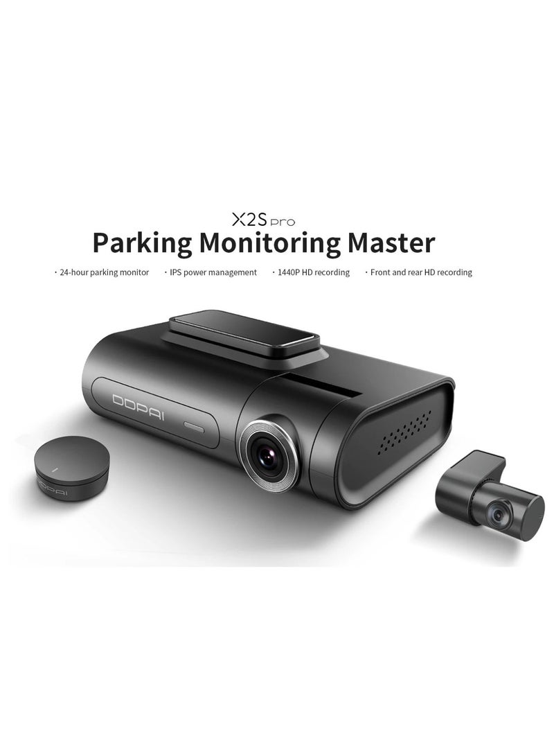 DDPAI X2S Pro 4G Dual Dash Cam with GPS, Remote Live View & Tracking, 2K Front + 1080P Rear Recording, Parking Surveillance Mode, G-Sensor, WiFi App Control & Cloud Storage – Black - Image 2
