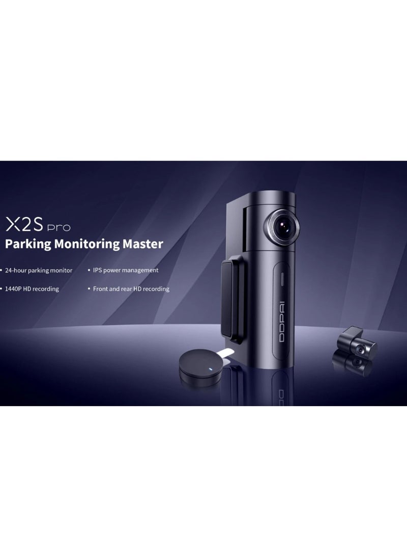 DDPAI X2S Pro 4G Dual Dash Cam with GPS, Remote Live View & Tracking, 2K Front + 1080P Rear Recording, Parking Surveillance Mode, G-Sensor, WiFi App Control & Cloud Storage – Black - Image 3