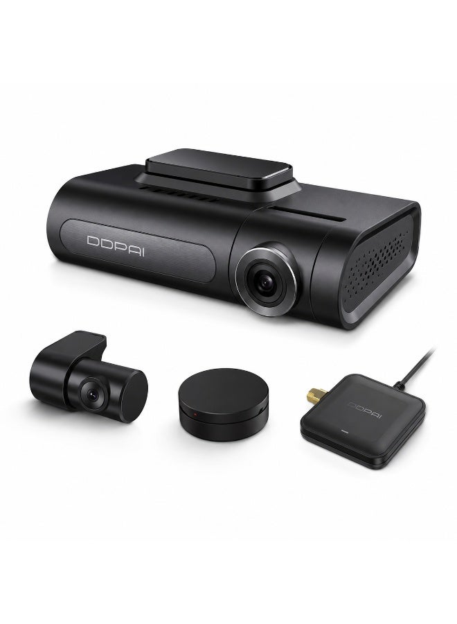 DDPAI X2S Pro 4G Dual Dash Cam with GPS, Remote Live View & Tracking, 2K Front + 1080P Rear Recording, Parking Surveillance Mode, G-Sensor, WiFi App Control & Cloud Storage – Black - Image 1