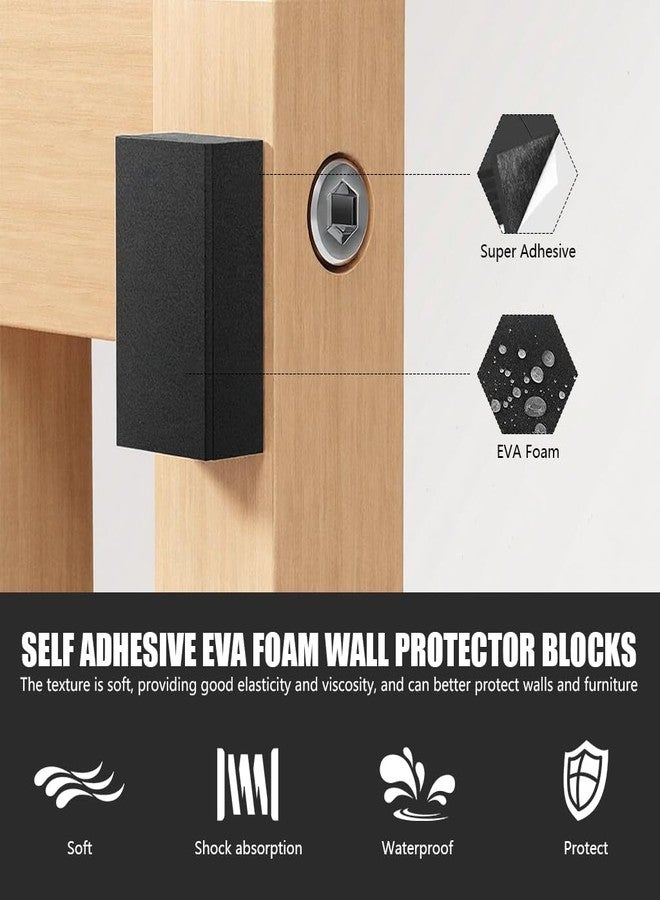 Serplex® 20Pcs EVA Furniture Wall Protectors Black Headboard Stopper for Wall Compatible with Furniture Protector Pads 10Pcs EVA Foam Pad 10Pcs Felt Pads Bed Chair Sofa Cabinet Bumper Black - Image 4