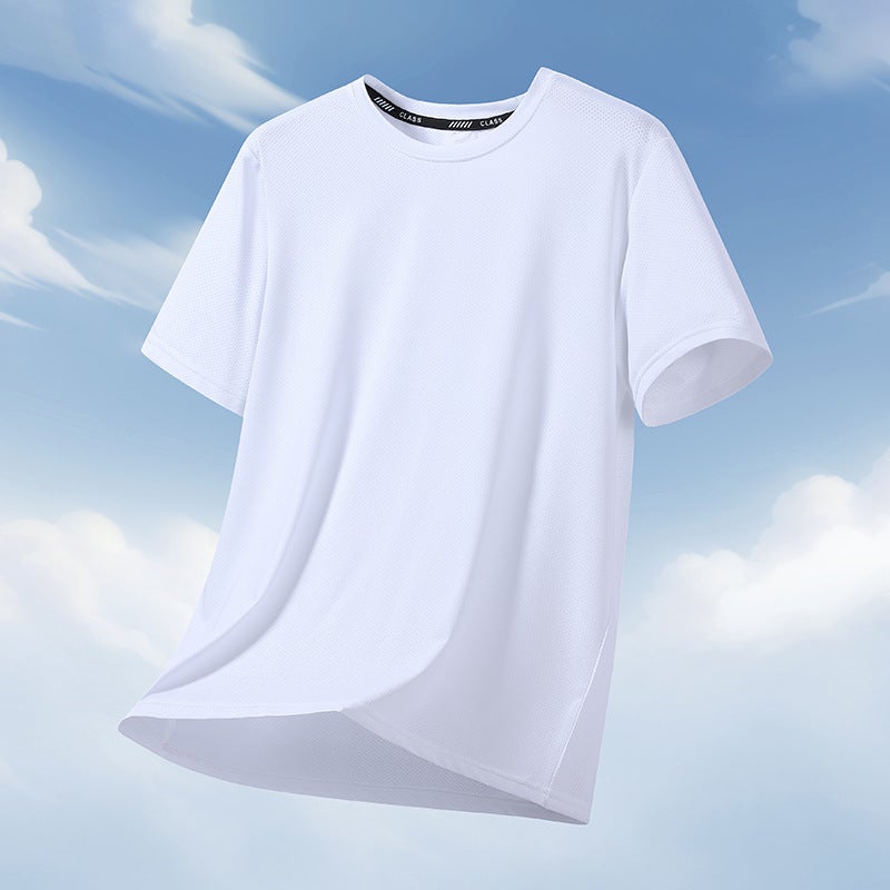 New Summer Ice Silk Shirt Elastic Quick-Drying Breathable Short-Sleeved Large Size Men'S Light Black - Image 5