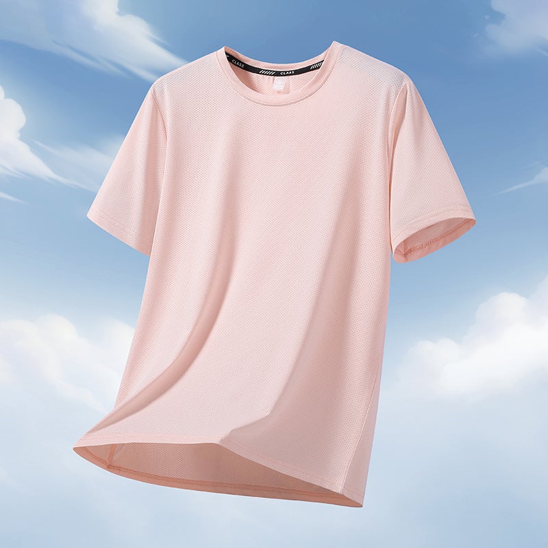 New Summer Ice Silk Shirt Elastic Quick-Drying Breathable Short-Sleeved Large Size Men'S Light Black - Image 4