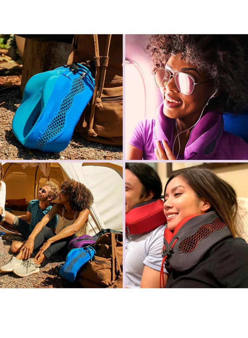 Cabeau Evolution Cool 2.0 Travel Pillow, Air Circulating Head and Neck Memory Foam Cooling Travel Pillow - Blue