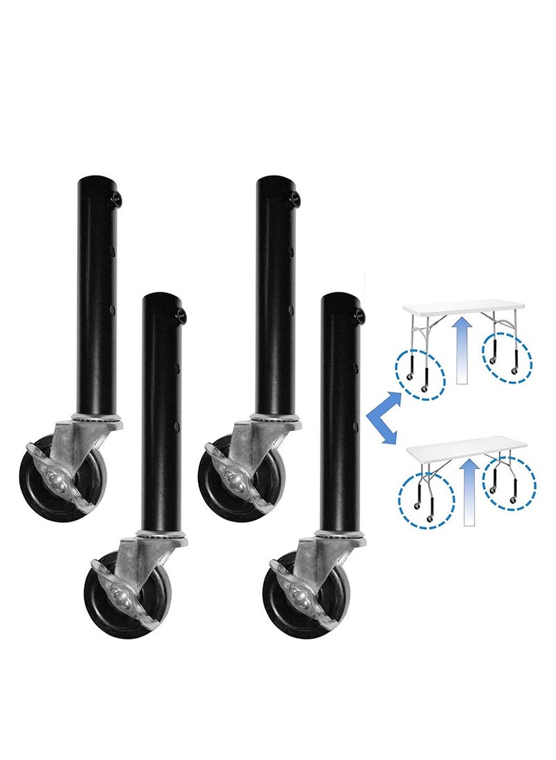 Heavy Duty Table Leg Caster Extender Extension Folding Table Wheel Adjustable Metal Table Leg Extender 27cm with Wheels - Image 2