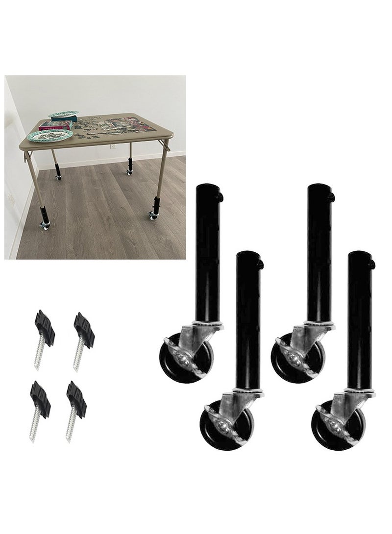 Heavy Duty Table Leg Caster Extender Extension Folding Table Wheel Adjustable Metal Table Leg Extender 27cm with Wheels - Image 1