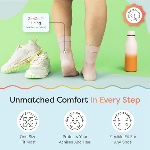 ZenToes Achilles Tendon Support Sleeve, Padded Compression Sleeve for Achilles Tendonitis Relief & Haglunds Heel, Washable Padded Socks & Heel Protectors for Bursitis Relief, 1 Pair - Image 4