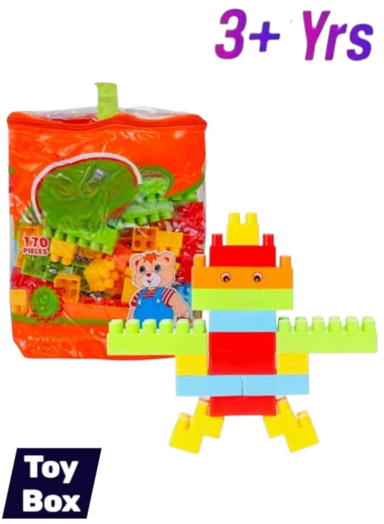Toy Box 170-Piece Building Blocks With Tote Bags Building Set 3+ Years  - Image 1