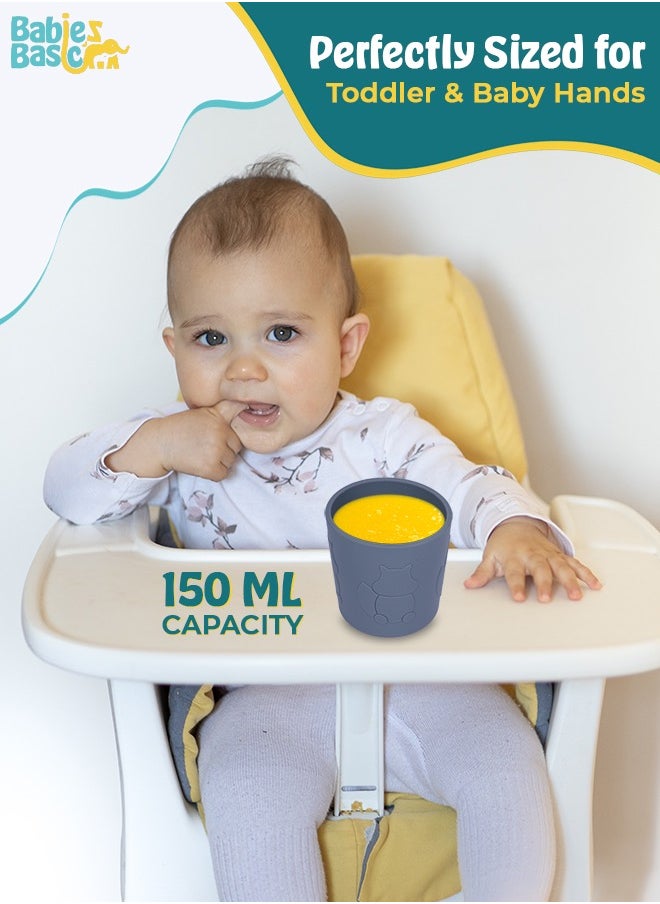 Babies Basic Silicone Trainer Cup For Babies/Kids, Bpa Free, Grey  - Image 3