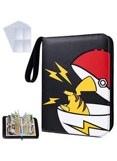 Arabest 4 Pocket Pokemon Card Sleeves, 400 Pockets Binder Card Holder , Portable Card Collector Album with 50 Removable Sheets Compatible with Pokemon Card for Boys Girls  - Image 1