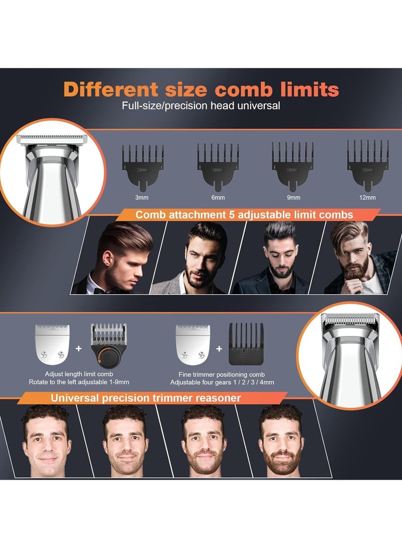 Telfun Beard Trimmer for Men, Electric Razor IPX7 Waterproof Beard Trimming Kit with Mustache Nose Ear Body Facial, Shaving Kit for Cordless Hair Trimmer, Hair Clippers, Gifts for Men - Image 2