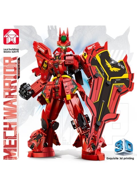 Compatible With Lego Mecha Gundam Semi-mechanical Model Puzzle Assembled Small Particles Children Toy Ornaments Gift-Color:62079 Reloading Spreading Machine Armor [701 Granules]]