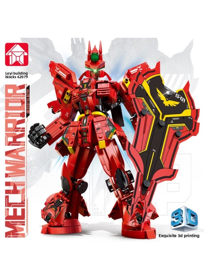 Compatible With Lego Mecha Gundam Semi-mechanical Model Puzzle Assembled Small Particles Children Toy Ornaments Gift-Color:62079 Reloading Spreading Machine Armor [701 Granules]]