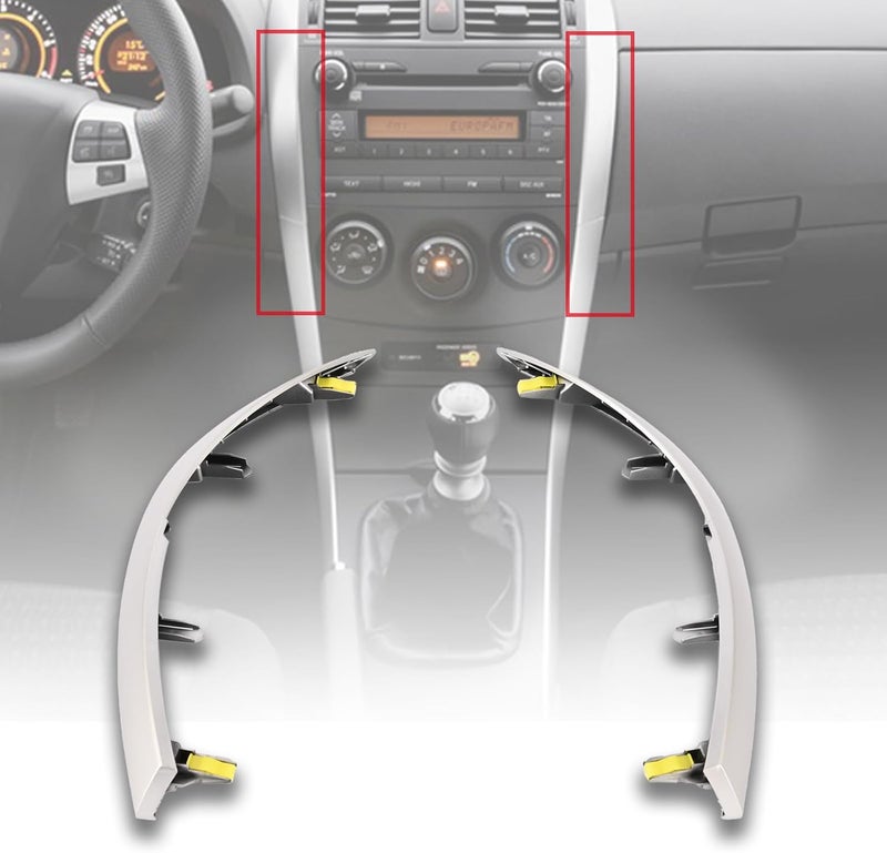 Getfarway Left & Right Upper Side Central Dashboard Cover Strip Trim 55436-02330 55435-02370 Compatible with Toyota Corolla 2010 2011 2012 2013 Dash Board A/C Outlet Air Vent Panel Trim - Image 1